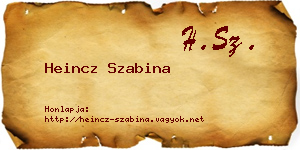 Heincz Szabina névjegykártya
